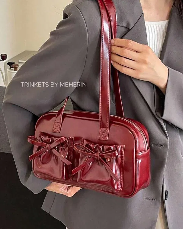 Red glossy bag