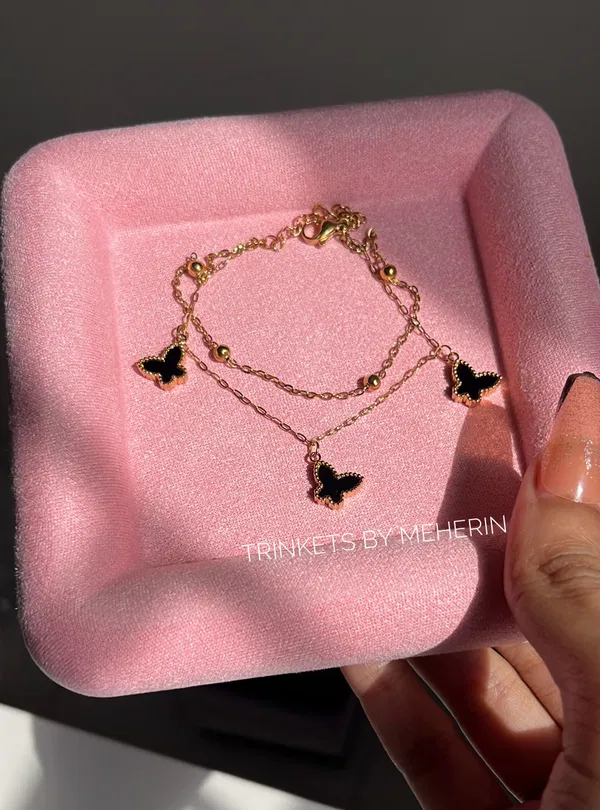 Double layer butterfly bracelet