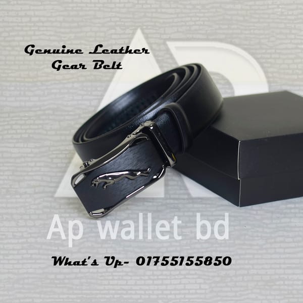 Jaguar Genuine Leather Metal Buckles Sliding Automatic Gear Belt