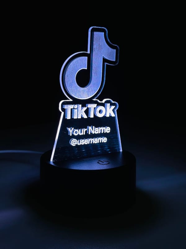 Customizable Multicolor Acrylic Night Lamp – TikTok Edition – White