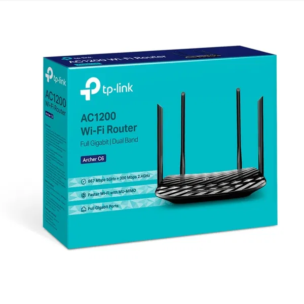TP-Link Archer C6 AC1200 Gigabit Dual Band Wi-Fi Router