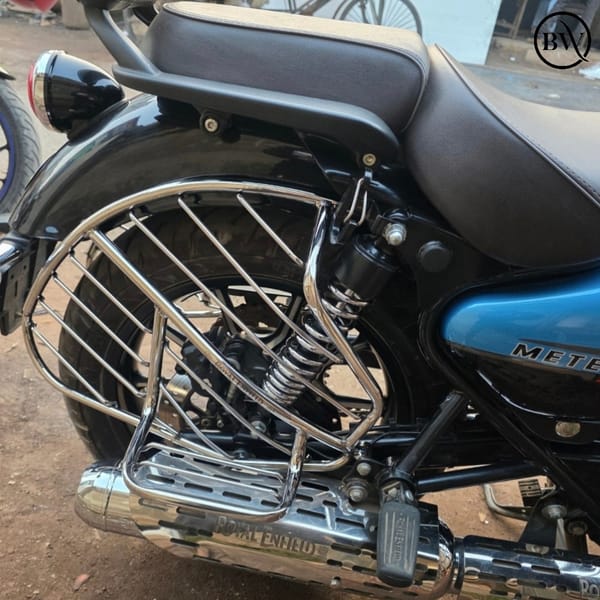 Premium Heavy SS Right Side Sharee Gourde For Royal Enfield Meteor & Classic  350