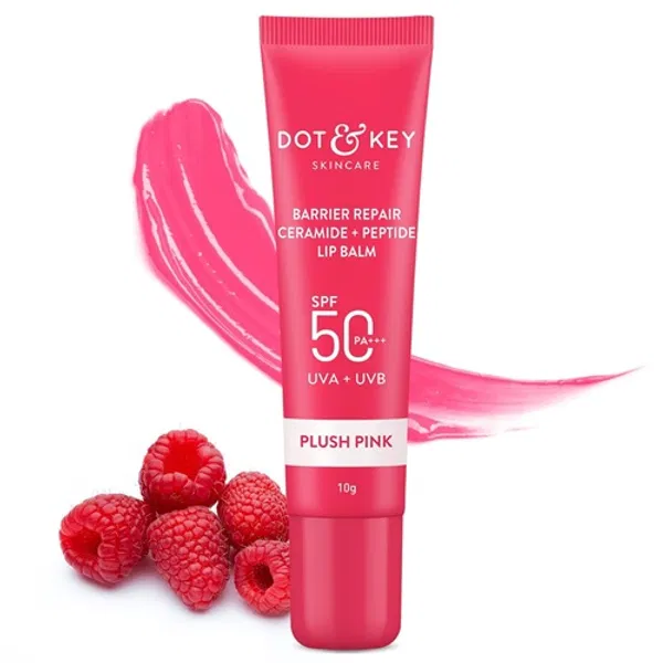 Dot & Key Barrier Repair Ceramide + Peptide Lip Balm 10g – Plush Pink