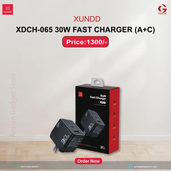 XUNDD XDCH-065 30W Fast Charger (A+C Dual Port)