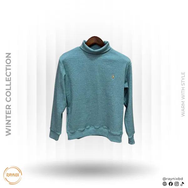 POLO RALPH LAUREN Winter Collection Turtle Neck Sweatshirt – Turquoise Heather