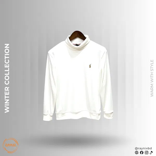POLO RALPH LAUREN Winter Collection Turtle Neck Sweatshirt – Crisp White