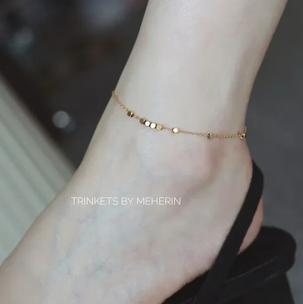 Minimal 8cube gold anklet