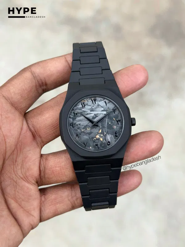 Black Abstract Dial Polycarbon Plastic Lightweight Watch