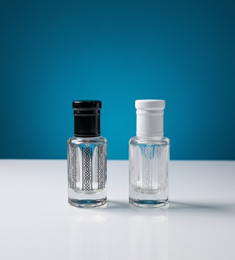 Empty Roll on Glass Attar bottle 12ml Round Shape Random color 1 pcs