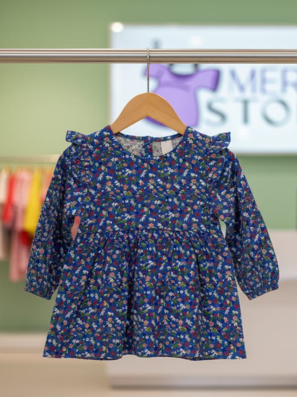 Girls Woven Frock (ফুল হাত) Code:MS-43