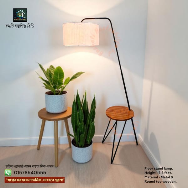 Iron Corner stand lamp.