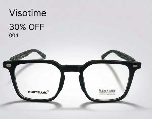 Mont Blanc Style Geometric Matte Black Eyeglasses – Model 004