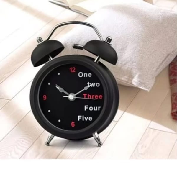 🕒 Black English Number Desk Clock (Modern Look)Code: HD-054