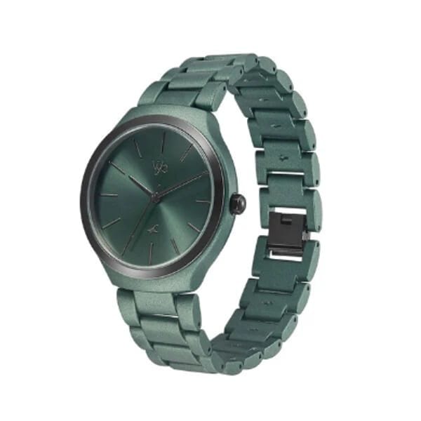 Fastrack Vyb Slayer Quartz Analog Green Dial Metal Strap Watch For Girls (FV60008KM03W)