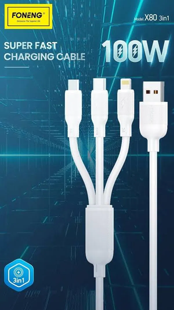 Foneng X80 3-in-1 Fast Data Cable