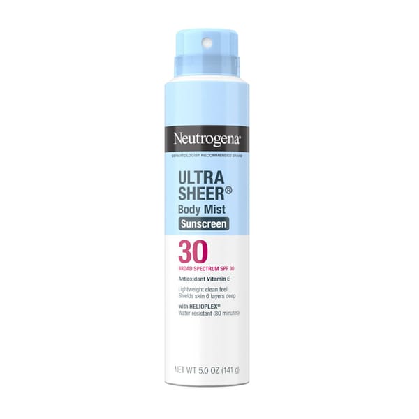 Neutrogena Ultra Sheer Body Mist Sunscreen Spray Broad Spectrum SPF 30 – 141g