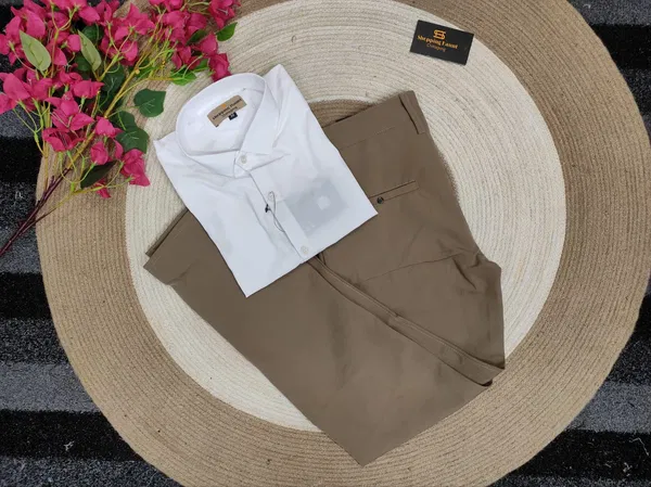 Formal brown Pant with Formal White Shirt