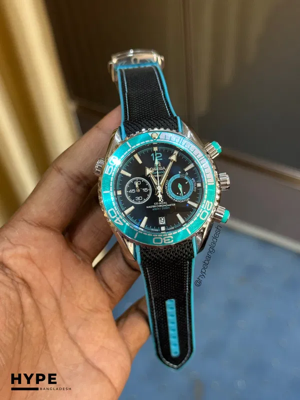 Omega Seamaster Quartz Chronograph Silicone Belt (Tiffany)
