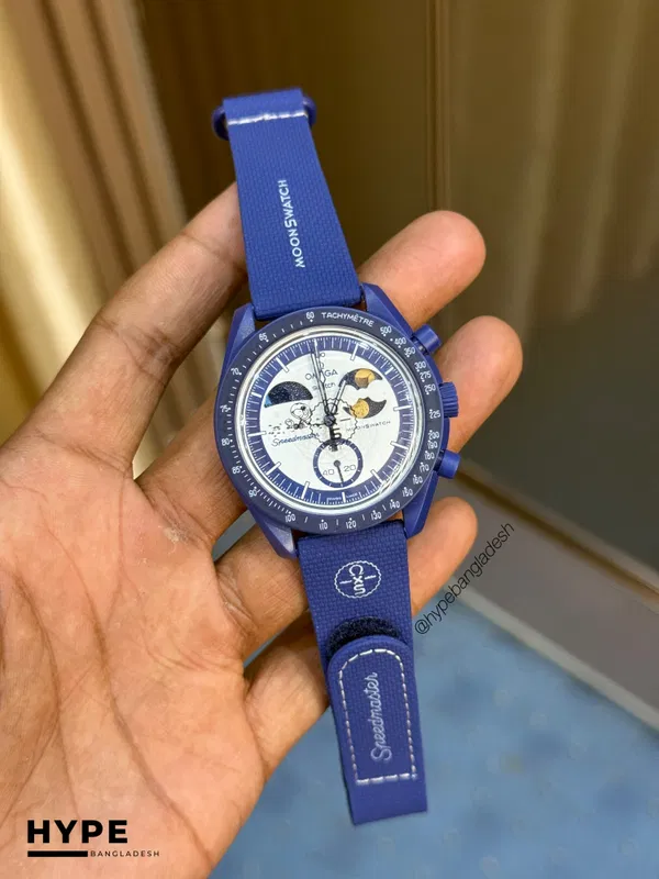 Omega Moonswatch Chronograph Rubber Belt (Blue)