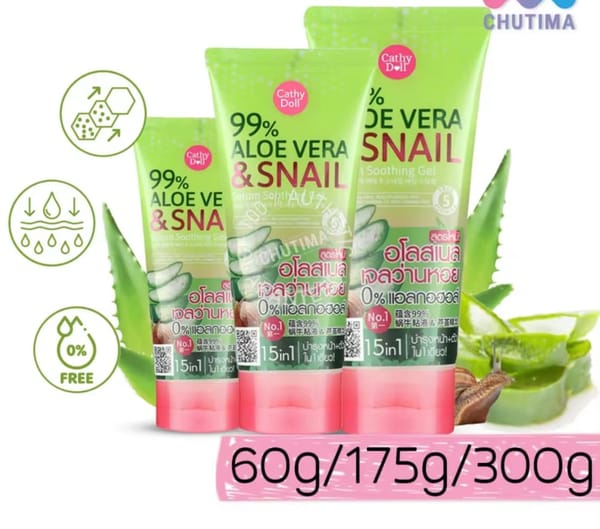 Cathy Doll 99% Aloe Vera & Snail Serum Soothing Gel (175g)