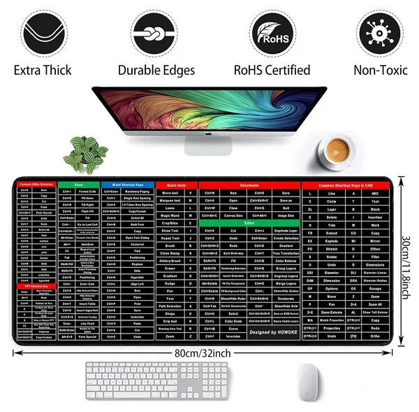 Anti-slip Computer Shortcut Desk Mat