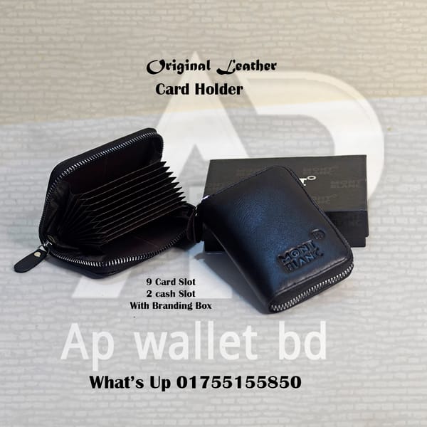 Mont Blanc Card Holder Original Leather With Branding Box