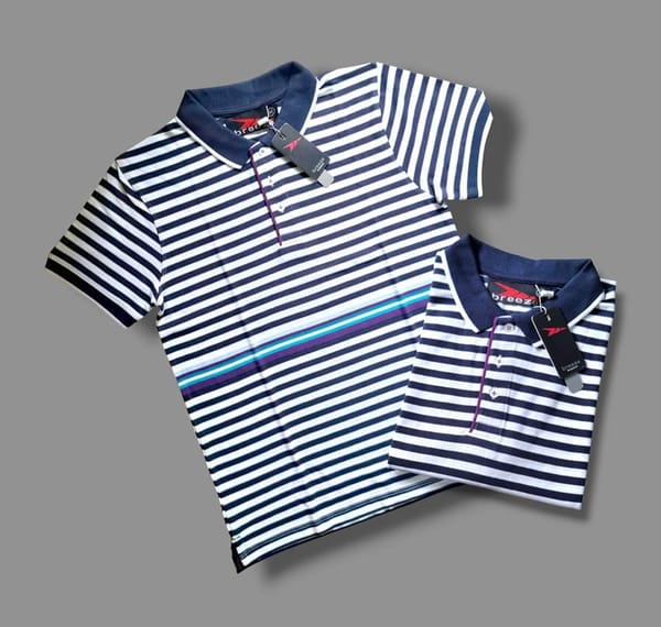 Premium Polo-White & Black 3 Steap
