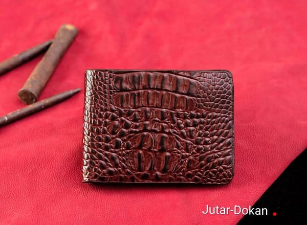 Crocodile Wallet Short - Chocolate