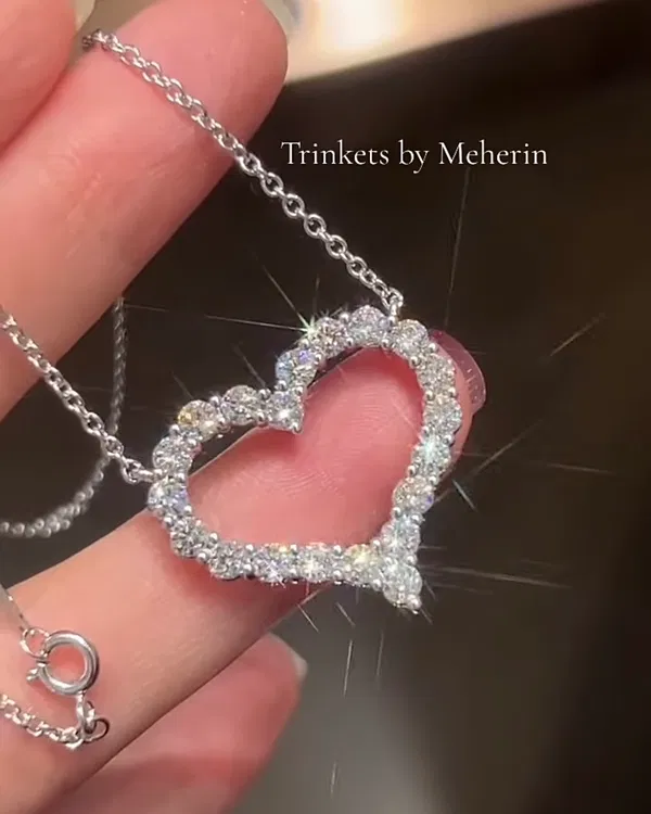 Silver zircon love neckpiece