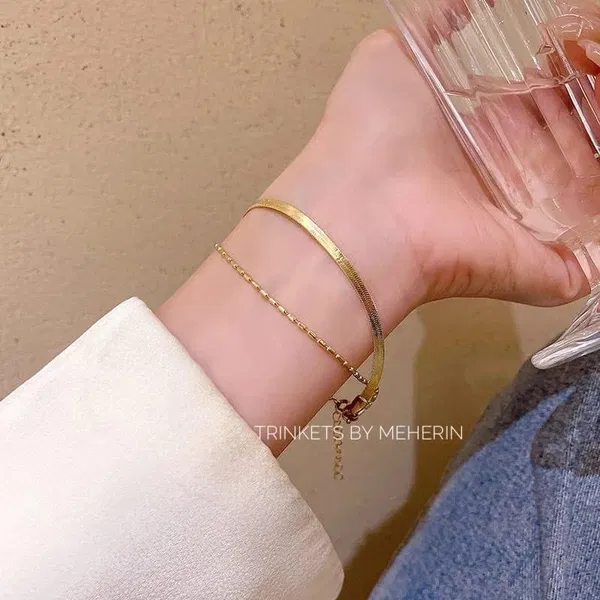 Dual layer rice bead bracelet