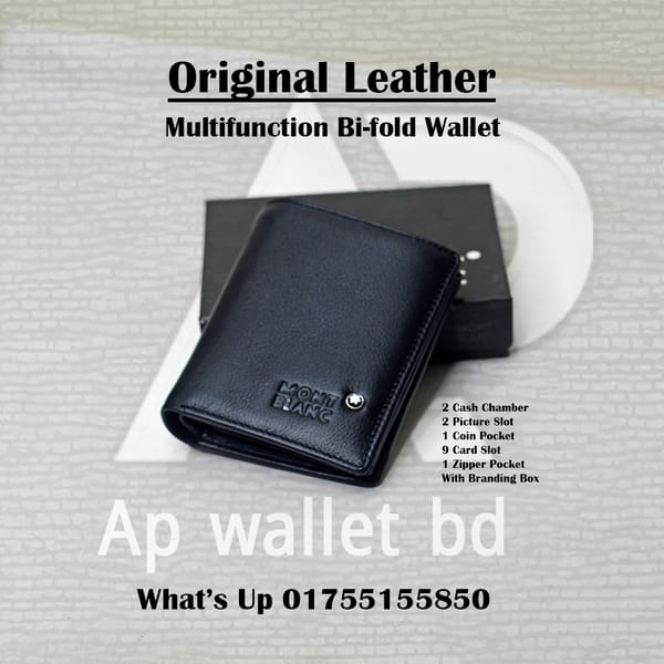 Mont Blanc Multifunction Bi-fold Original Leather Wallet With OG Box