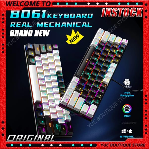 Zifriend BD61 HE Gaming Mechanical Keyboard Russian Version E-sport Gaming Accessories RGB Keyboard Wired Keyboard Hotswap