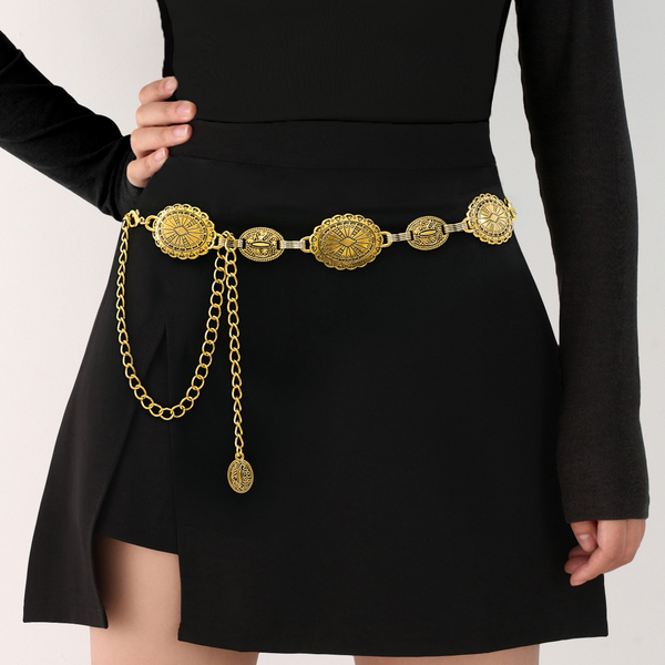 Vintage oxidized waist chain