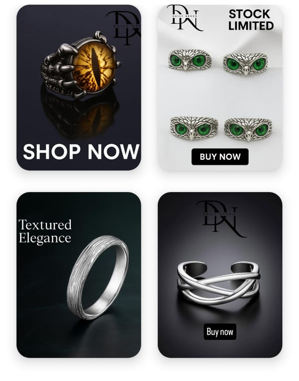 Double Delight Deal – 4-Piece Premium Ring Combo at 399 Taka | Daily Needs