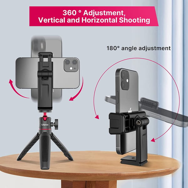 Ulanzi ST-22 360º Rotatable And Tiltable Mobile Holder Only With Double Cold Shoe Mount