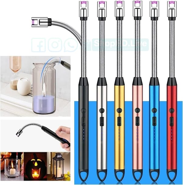Windproof 360° Rotating USB Rechargeable Electric Arc BBQ Lighter for Candle & Kitchen | Price in BD