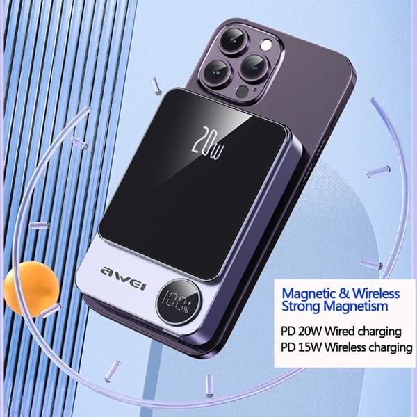 Awei P39K 10000mAh 20W PD Magnetic Wireless Power Bank