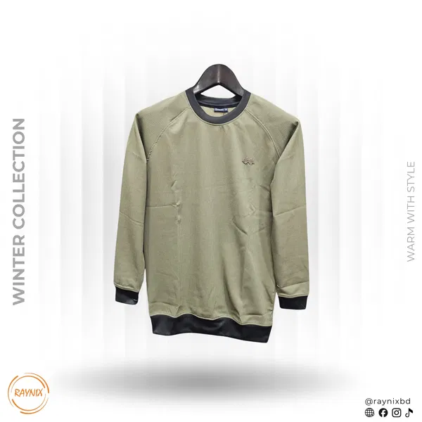 Xtreme Winter Collection Raglan Textured Sweatshirt – Olive Green