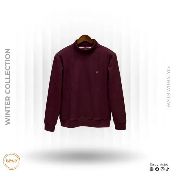 POLO RALPH LAUREN Winter Collection Turtle Neck Sweatshirt – Deep Burgundy