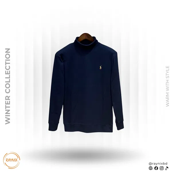 POLO RALPH LAUREN Winter Collection Turtle Neck Sweatshirt – Classic Navy