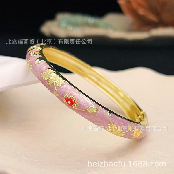 Light Purple Flower Bangle
