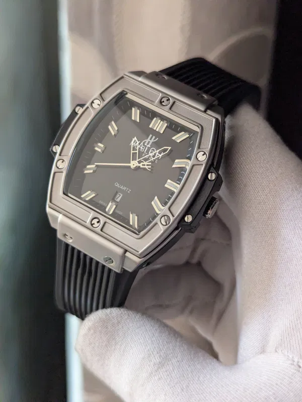 Hublot Square Black Face Quartz Watch