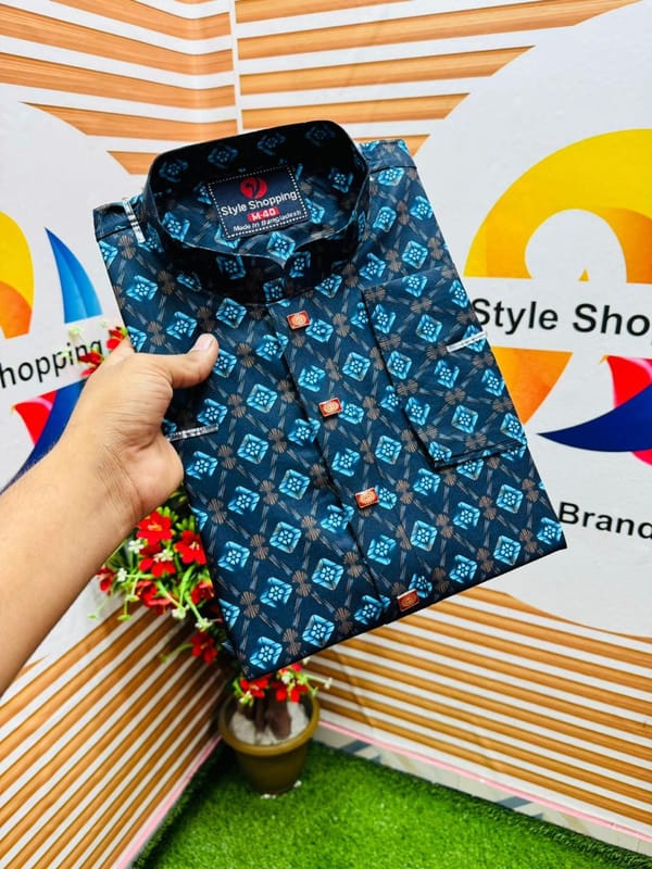 Premium 3D Print Cotton Panjabi