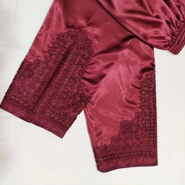 Premium Maroon Salowar Pant | Shating Cotton Linen Fabric | Soft & Stylish