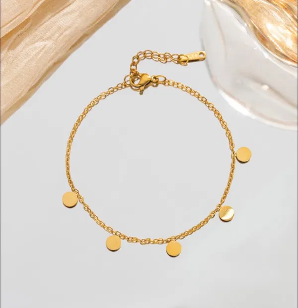 Coin bracelet 18k gold plated