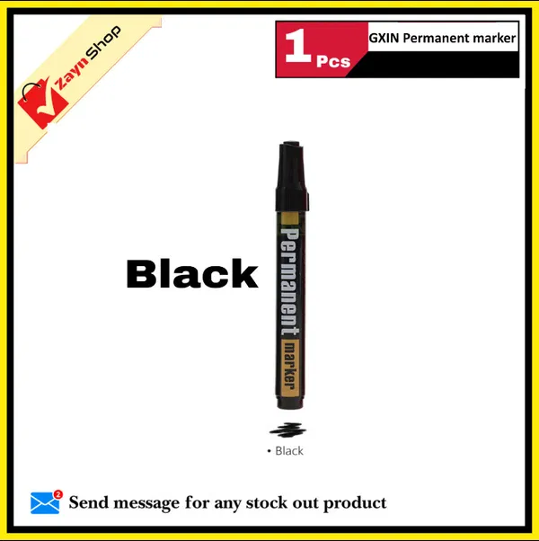 GXIN Permanent Marker Writes on Metal, Plastic, Glass And Wood Black Blue Red Green 1pcs