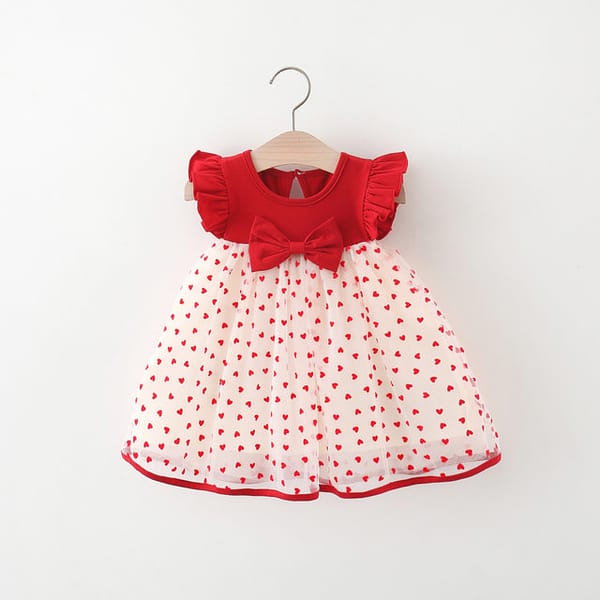 Baby Girl Flying Sleeves Love Printed Summer Princess Dress (6 months to 3 years)