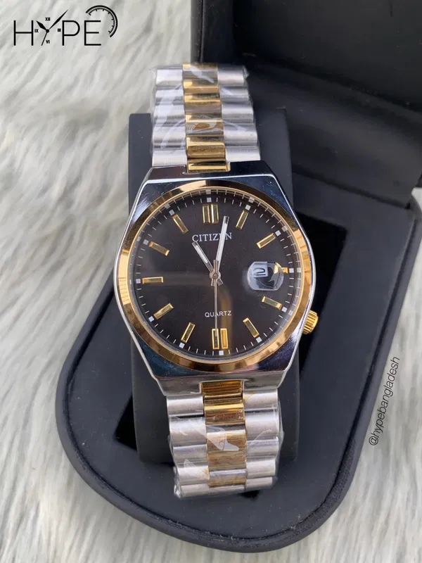 Citizen Quartz two-tone chain black dial