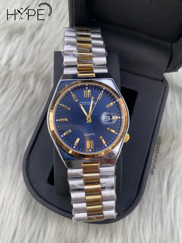 Citizen Quartz two-tone chain blue dial