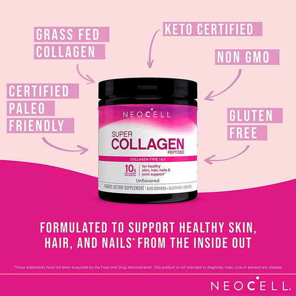 NeoCell Super Collagen Powder 6.6g Collagen Types 1 & 3 200g